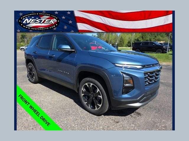 2026 Chevrolet Equinox LT in Lakeshore Blue Metallic — front three-quarter view