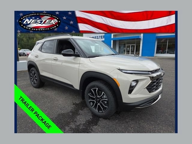 2026 Chevrolet Trailblazer ACTIV in White Sands — front three-quarter view