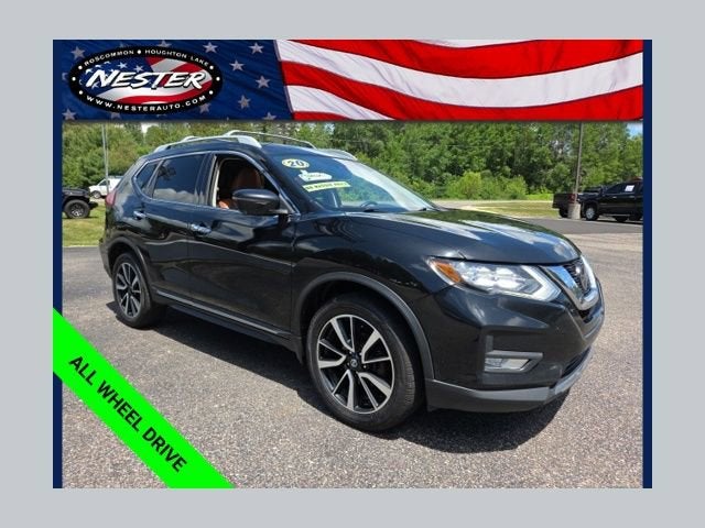 2020 Nissan Rogue S in Black — front three-quarter view