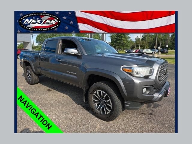 2021 Toyota Tacoma 4WD TRD Sport in Black — front three-quarter view